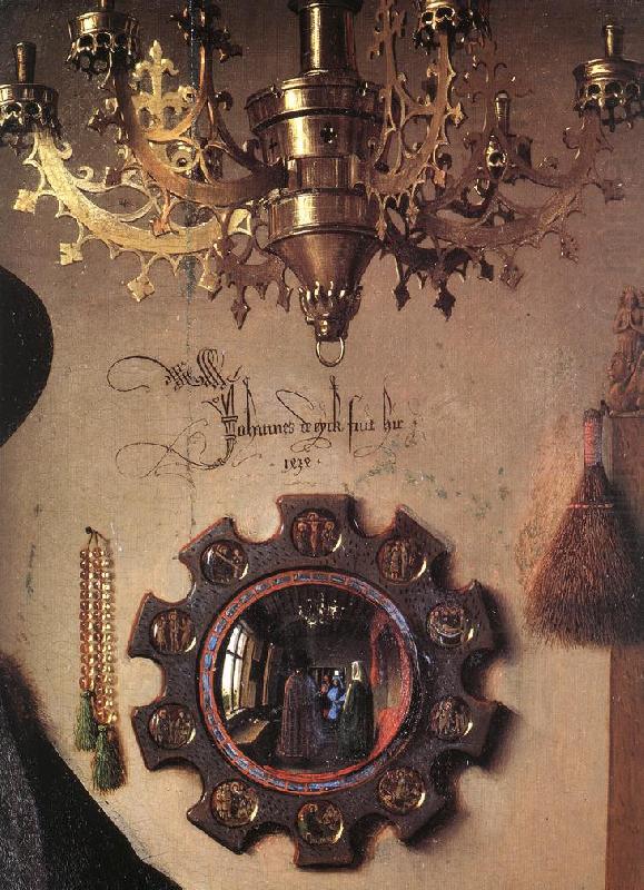 EYCK, Jan van Portrait of Giovanni Arnolfini and his Wife (detail) sdg oil painting picture
